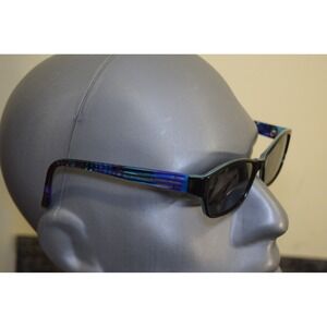 XOXO FAVE Black Teal Blue Purple Tortoise Rectangular Eyeglasses 52-16-135 BKBL
